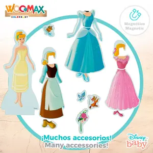 Wooden Magnetic Game Set Woomax Disney Cinderella Dresses (x30) image-2