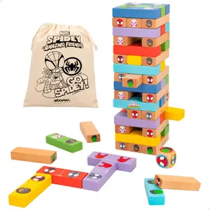Cube de actividades + dominós de madera Woomax Spiderman Marvel (x52) image-1
