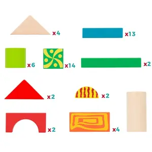 Set of 50 wooden cube building blocks Woomax image-3