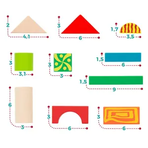 Set of 50 wooden cube building blocks Woomax image-4