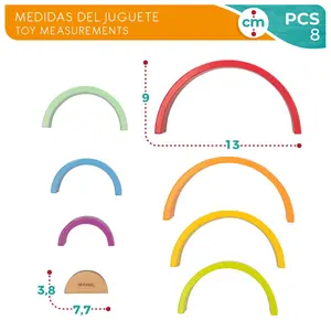 Wooden rainbow lace - 8 pieces Woomax Eco image-4