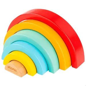 Pack of 6 pieces of wooden lace construction sets Woomax ECO image-0