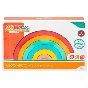 Pack of 6 pieces of wooden lace construction sets Woomax ECO image-1