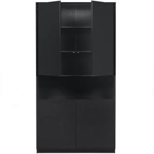 Armario de almacenamiento de madera oscura Woood Finca 110 cm image-2