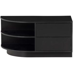 Runder TV-Schrank links aus dunklem Holz Woood Finca