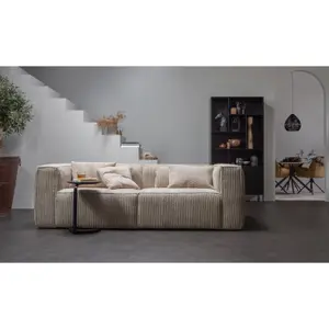 Καναπές 3,5 θέσεων από ριχτό ύφασμα Woood Bean image-3