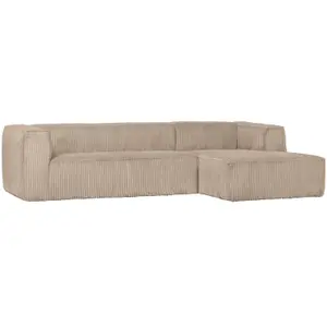 Ecksofa aus geripptem Stoff Woood Bean image-1