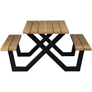 Εξωτερικό τραπέζι Woood Ayous Natural X-Poot Metal [Fsc] image-2