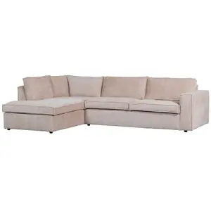 Links hoekbank van chenille Woood Hajo image-0