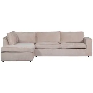 Links hoekbank van chenille Woood Hajo image-1