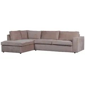 Links hoekbank van chenille Woood Hajo image-0
