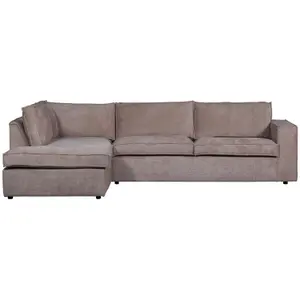 Links hoekbank van chenille Woood Hajo image-1