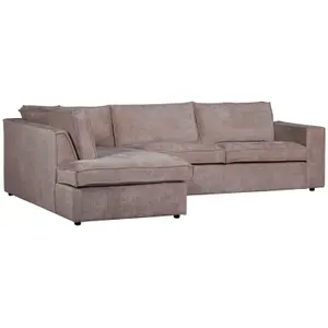 Links hoekbank van chenille Woood Hajo image-2