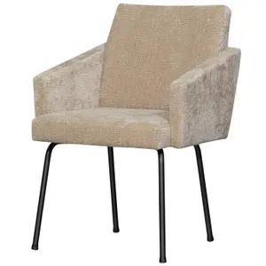 Chaise à manger avec accoudoir chenille Woood Mount