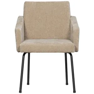 Chaise à manger avec accoudoir chenille Woood Mount image-1