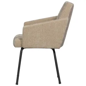 Chaise à manger avec accoudoir chenille Woood Mount image-3