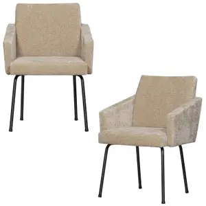 Chaise à manger avec accoudoir chenille Woood Mount image-4