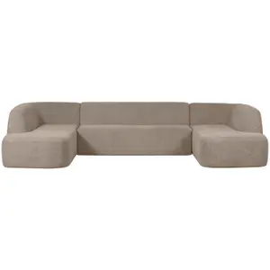 Modulaire U-vorm bank Woood Sloping image-0