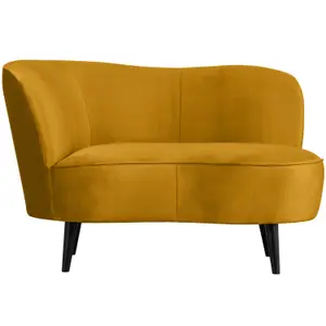 Velvet left armchair Woood Sara Lounge image-1