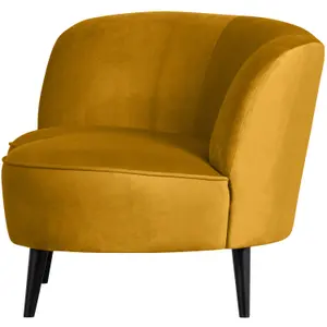 Velvet left armchair Woood Sara Lounge image-3