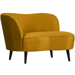 Velvet left armchair Woood Sara Lounge image-2