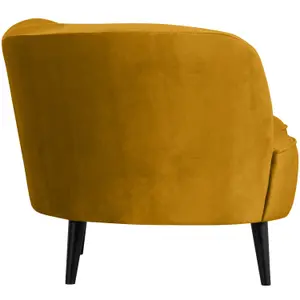 Velvet left armchair Woood Sara Lounge image-5
