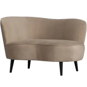 Velvet left armchair Woood Sara Lounge image-0