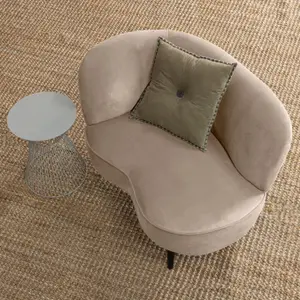 Velvet left armchair Woood Sara Lounge image-4