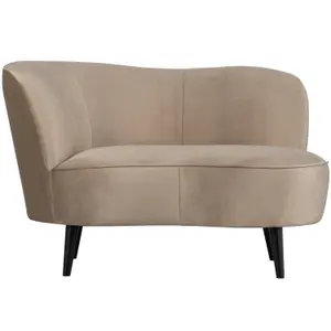 Velvet left armchair Woood Sara Lounge image-3