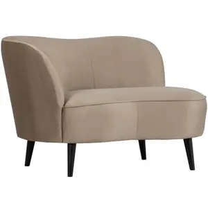 Velvet left armchair Woood Sara Lounge image-2
