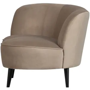 Velvet left armchair Woood Sara Lounge image-5