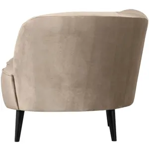Velvet left armchair Woood Sara Lounge image-6