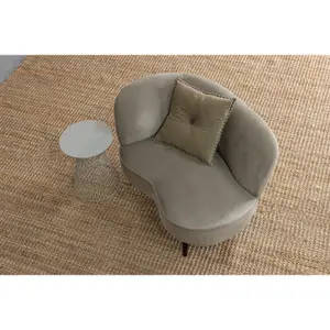Straight velvet lounge chair Woood Sara image-4