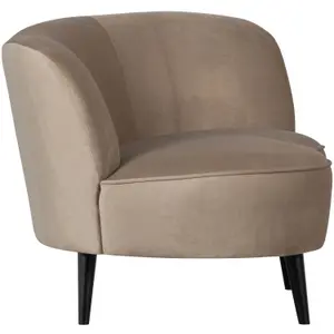 Straight velvet lounge chair Woood Sara image-2