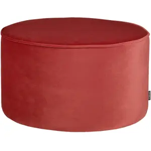 Low round velvet pouf Woood Sara image-0