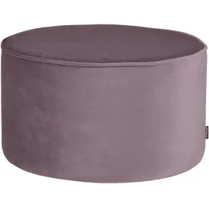 Low round velvet pouf Woood Sara image-0