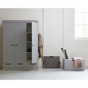 3-door wardrobe + drawers Woood Connect image-4