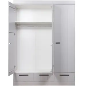 3-door wardrobe + drawers Woood Connect image-3