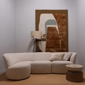 3-seater lounge chair with rounded left side Woood Coco image-1