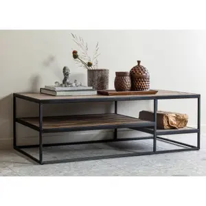 Wood and metal coffee table Woood Vic image-1