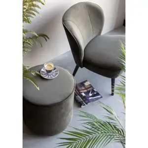 Pouf rond velours Woood Sara image-1