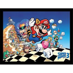 64nin003-child-s-framed-canvas-world-trade-and-technologies-super-mario-black-white-red-green-blue-white-30x40-cm