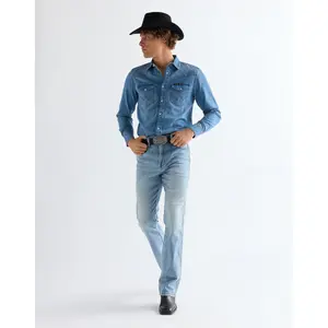 Denim shirt Wrangler Western Mid Light Whash image-1