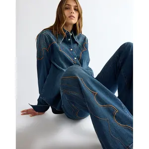 Női Flare farmer Wrangler Western 70s image-3