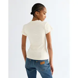Women's tapered band T-shirt Wrangler Egret image-3