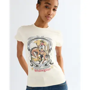 Women's tapered band T-shirt Wrangler Egret image-1