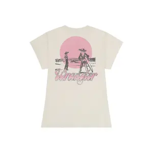 Women's printed front T-shirt Wrangler Shrunken Band Vintage image-2