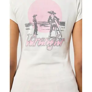 Women's printed front T-shirt Wrangler Shrunken Band Vintage image-4
