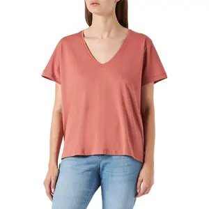 T-shirt col V femme Wrangler Drapey image-0
