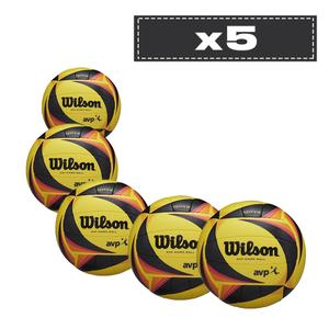 Pack of 5 Beach Volleyballs Wilson Optx Avp Officiel